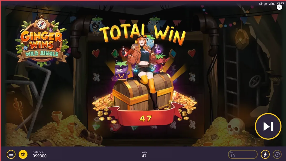 Tampilan visual slot Ginger Wins Wild Jungle dengan latar belakang hutan tropis yang rimbun dan elemen tribal.