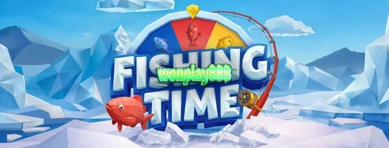 Tampilan antarmuka permainan Fishing Time dari BGaming yang menampilkan roda keberuntungan.